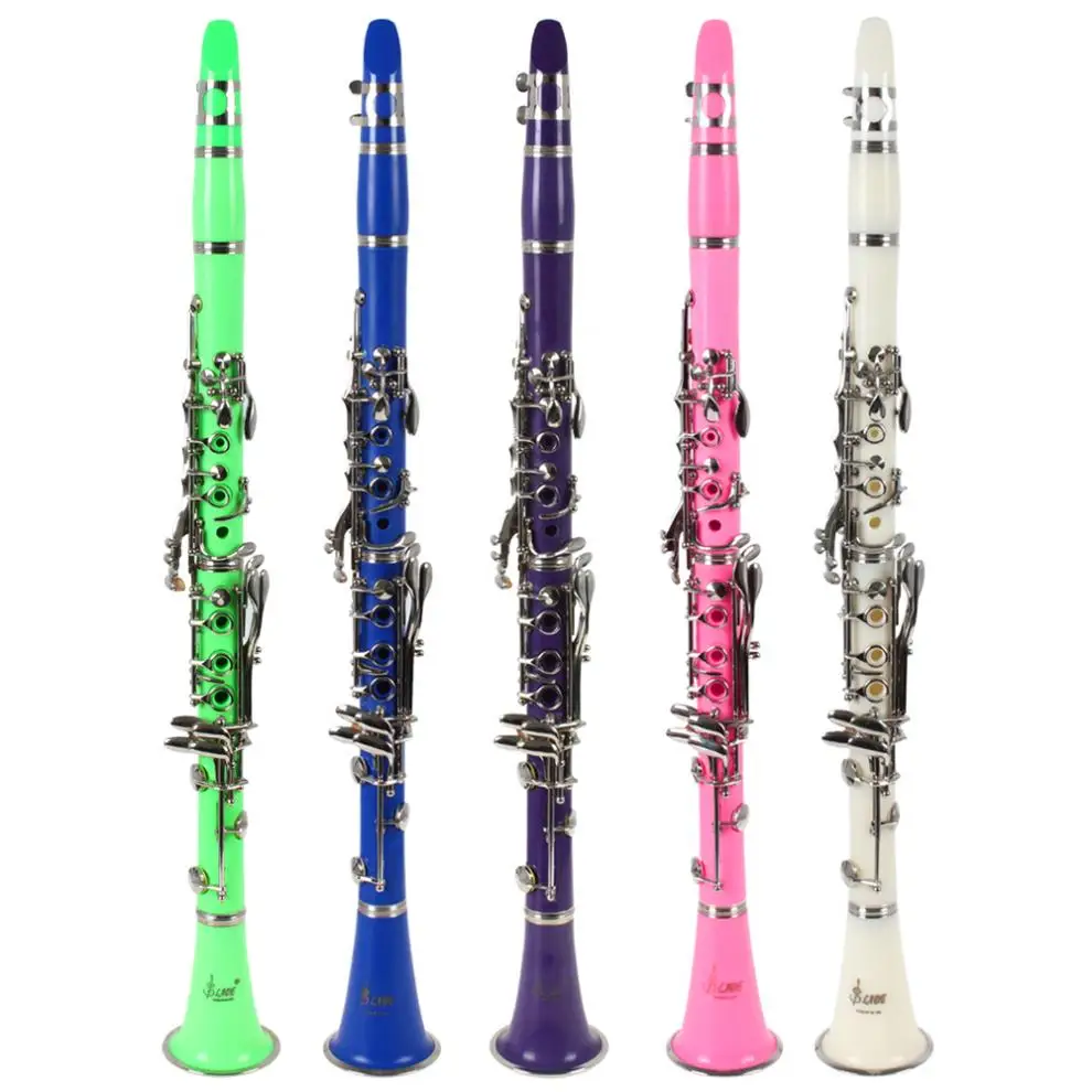 

SLADE 5 Colors Avaliable 66cm Length Ebonite Body 17 Nickel Silver Plated Keys Binocular Bb Clarinet