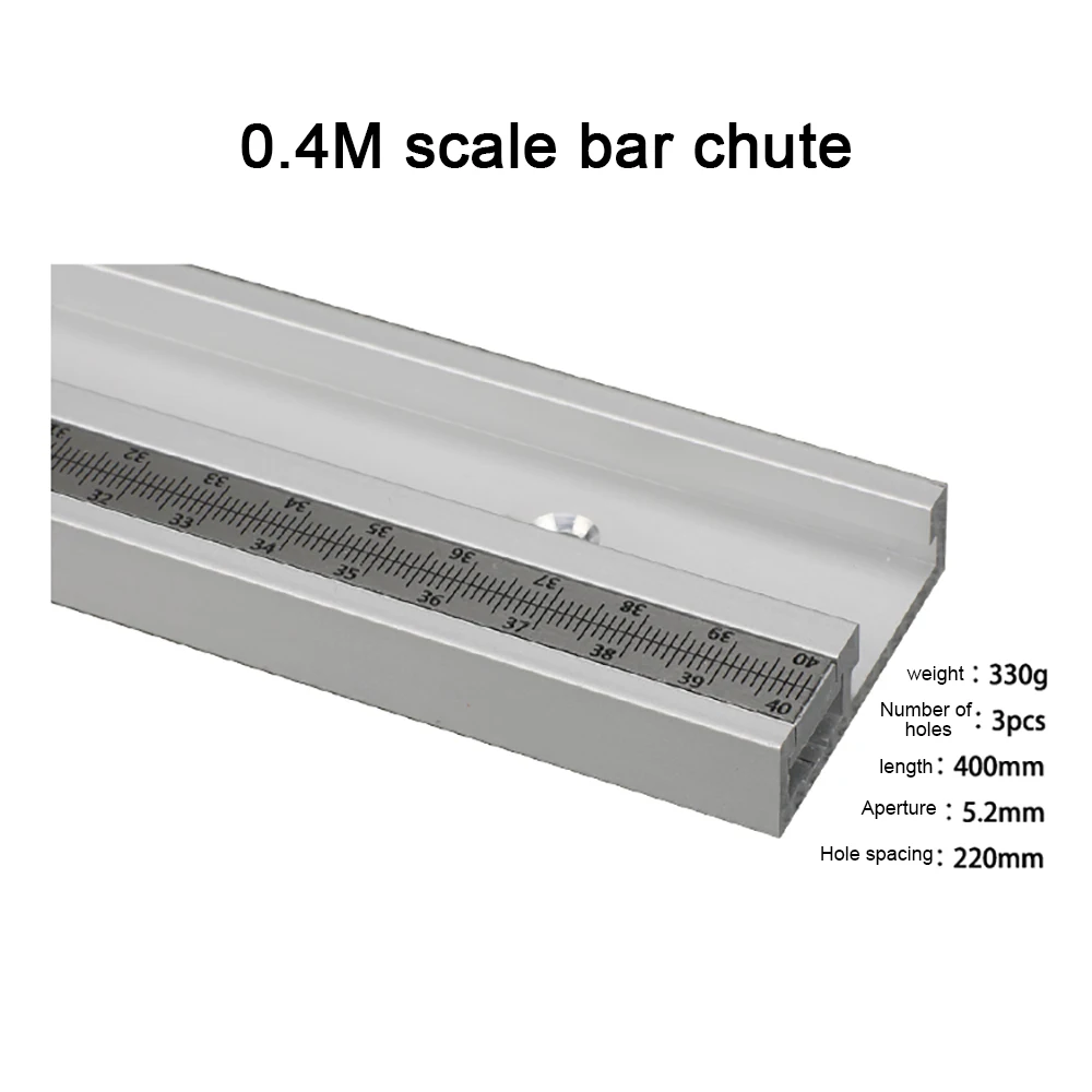 Aluminum Alloy T-Tracks with Scale and Miter Track Stop and T- Slot Miter Bar Track Router Table Saw Woodworking Workbench DIY - Цвет: 400mm scale bar