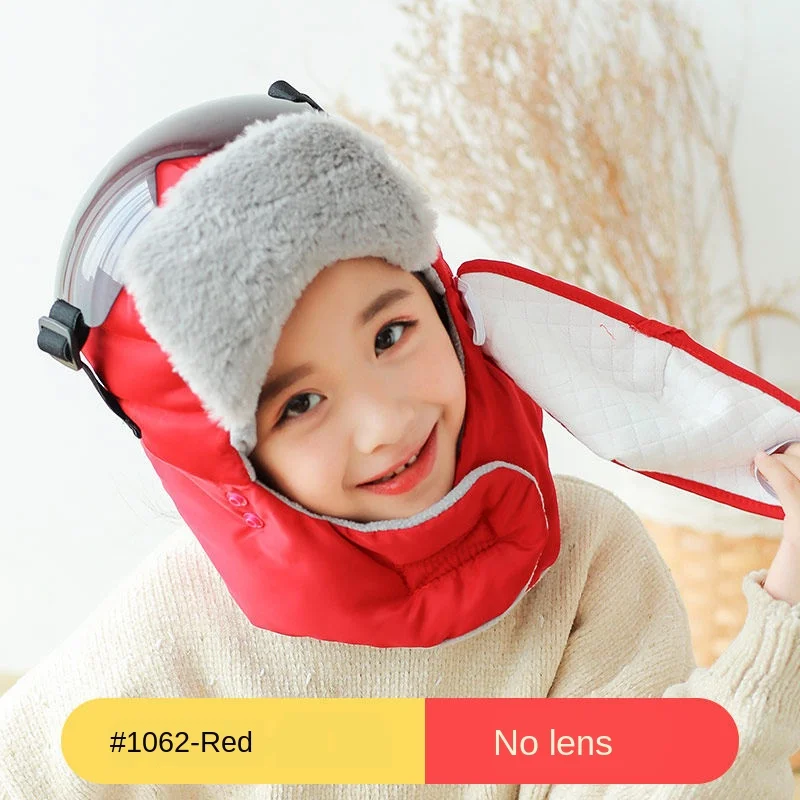 

Winter Children's Hat Outdoor Cycling Cold Protection Ear Protection Goggles Mask Velvet Padded Ski Pullover Hat