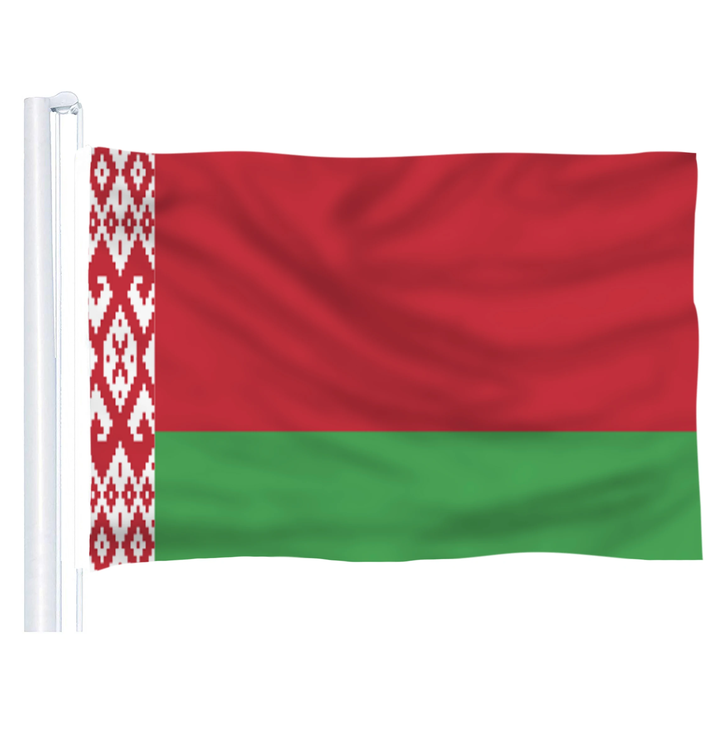 

The Belarus Flag Polyester Flag 5*3 FT 150*90 CM High Quality you Can add brass buckle(leave massage)