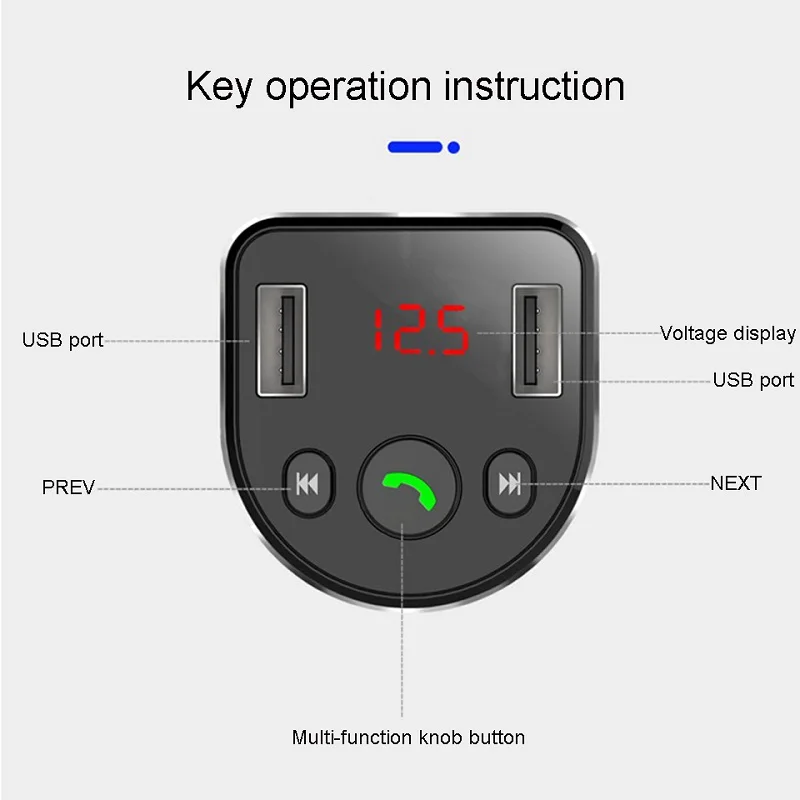 Двойной зарядное устройство USB 4.8A Bluetooth Автомобильный MP3-плеер Беспроводной FM светодиодный цифровой громкой связи Bluetooth передатчик для iPhone samsung