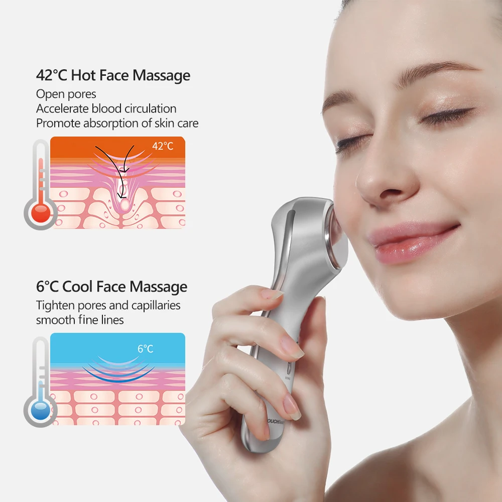 TOUCHBeauty 2в1 звуковой массажер для лица горячий и крутой антивозрастной ручной глаз