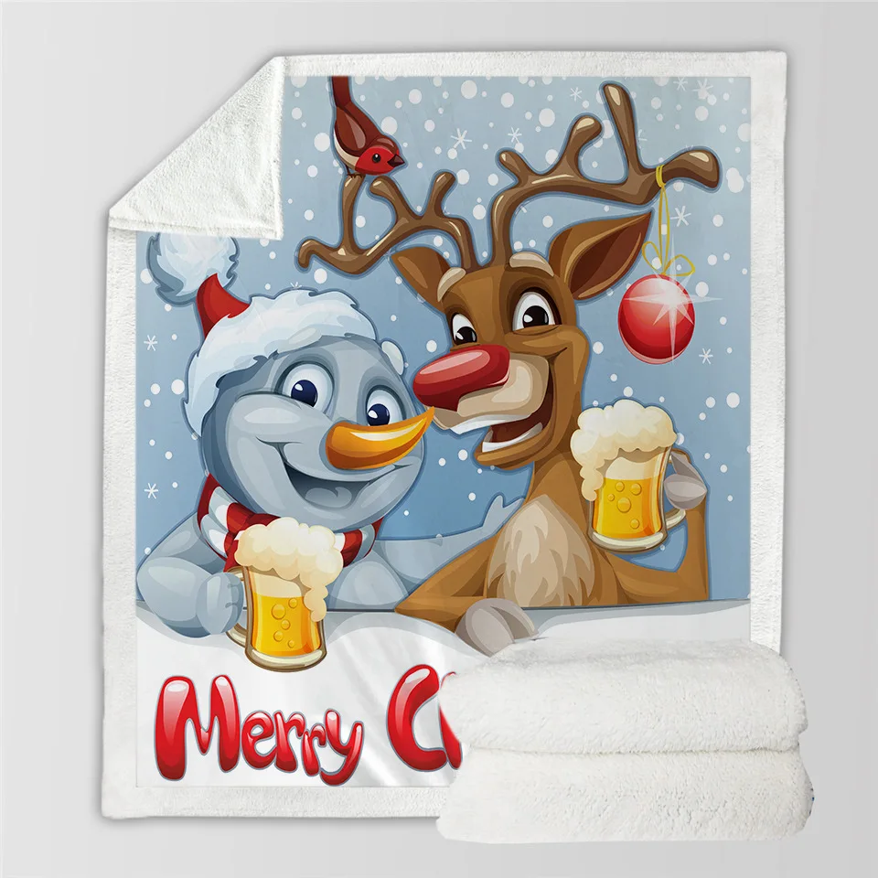 Рождественское покрывало из мультфильма из мягкого плюша покрывало одеяла портативное бархатное одеяло для дома Автомобильная офисное кресло самолет Кемпинг Санта-Клаус - Цвет: 10