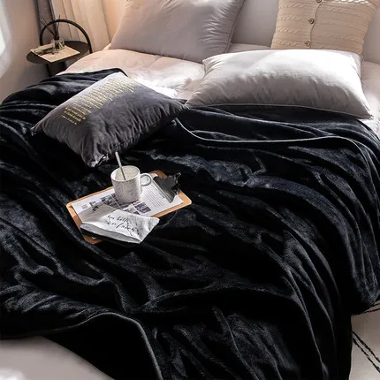ZHUO MO, 200*230 см, Коралловое Флисовое одеяло, роскошное, теплое, постельные принадлежности, покрывало, рождественское, gif, зимнее, для дома, простыни, свадебное одеяло - Цвет: Черный