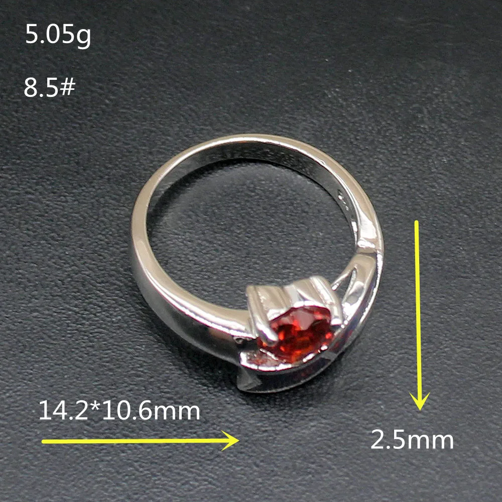 Gemstonefactory Jewelry Big Promotion Single Unique 925 Silver Opal Red Garnet Women Gifts Wedding Band Rings 8.5# 20214445