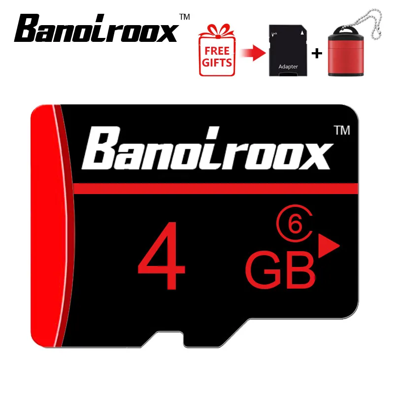 4gb with reder04 Карта Micro SD Banolroox Class 10, 32 ГБ, класс 10, карта памяти, 128 ГБ, 64 ГБ, 16 ГБ, 8 ГБ, картао-де-Мемория, microsd, кардридер - Емкость: 4gb with reder04