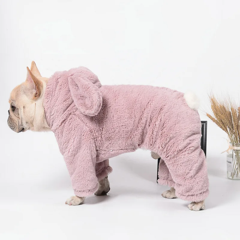 Autumn And Winter New Style Rabbit Fur One-piece Pet Four-legged Pet Clothing Casual Dog Clothing Hoodie Coat Pet Puppy Clothes