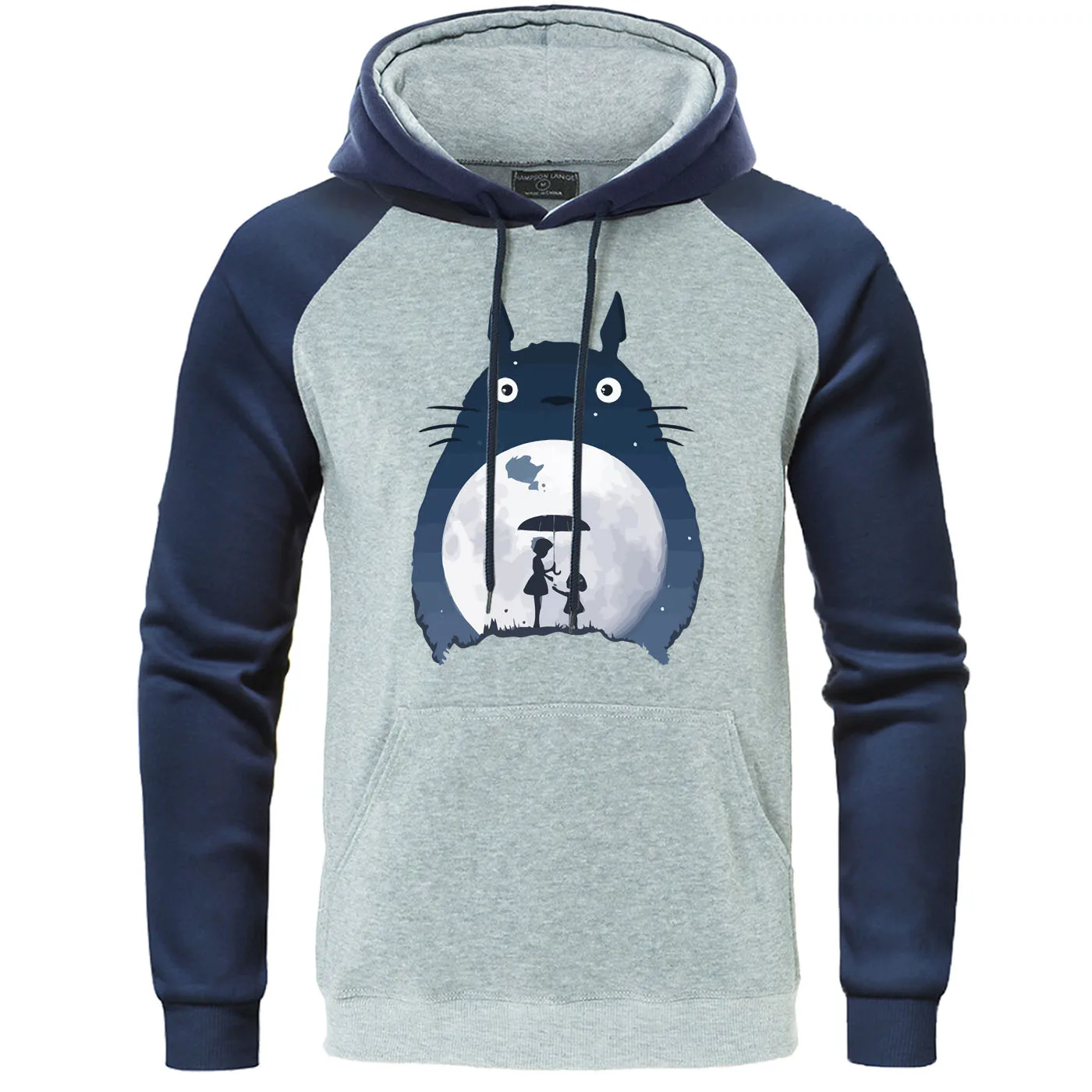 

Vintage Japanese Anime Tonari No Totoro Men Raglan Hoodies Sweatshirts Autumn Fleece Warm Pullover Harajuku Streetwear Hoodie