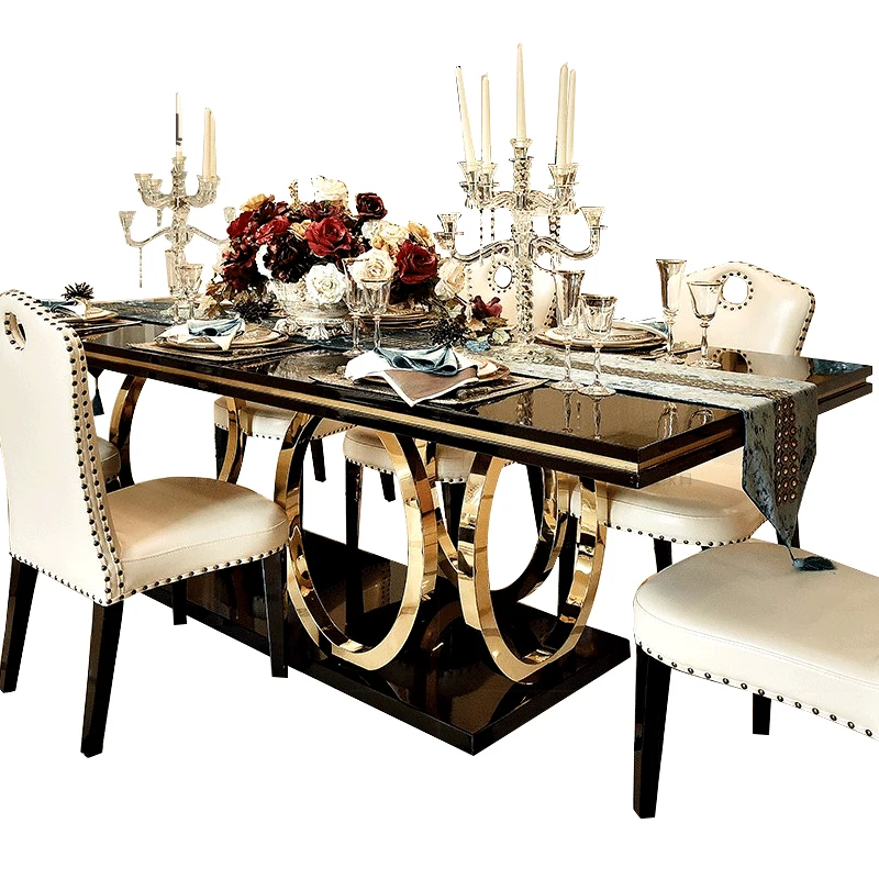 Modern Marble Countertop Dining Table Sets Luxury Design Dining