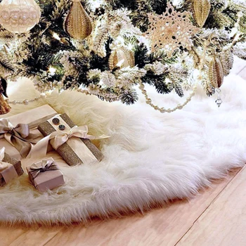 

Christmas Tree Skirt Base Soft Plush Floor Mat Cover XMAS Party Ornament Pad Hot