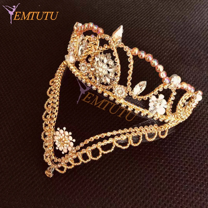 Sleeping Beauty Professional Ballet Crown Tiara Crystal Nutcracker Ballet Headpiece Hand Made Ballet Headwear headdress Custom
