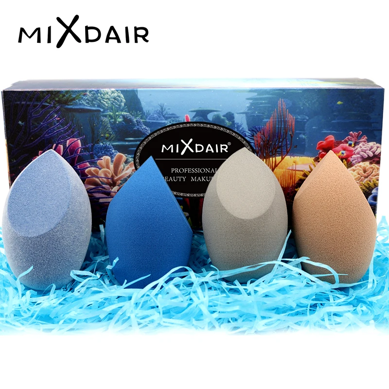 MIXDAIR 4 шт. в форме капли воды, косметический спонж для макияжа, микрофибра, бархатный спонж, блендер, спонж, пудра, тональный крем, тональный крем