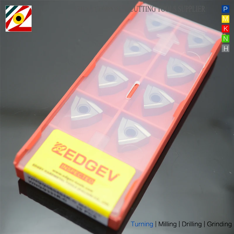 EDGEV Металлокерамические вставки WNGG060404 WNGG060408R/L C Карбид Керамический Резак токарный станок с ЧПУ внешние токарные инструменты обработка стали TN60