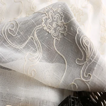 

Modern Curtains for Living Dining Room Bedrooms Simple European Country Style Polyester Embroidered Window Screen Morden Tulles