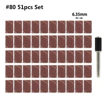 Kit de tambour de ponçage avec mandrin, 51 pièces, #80, grain, outils rotatifs, outils abrasifs, forets, outils électriques