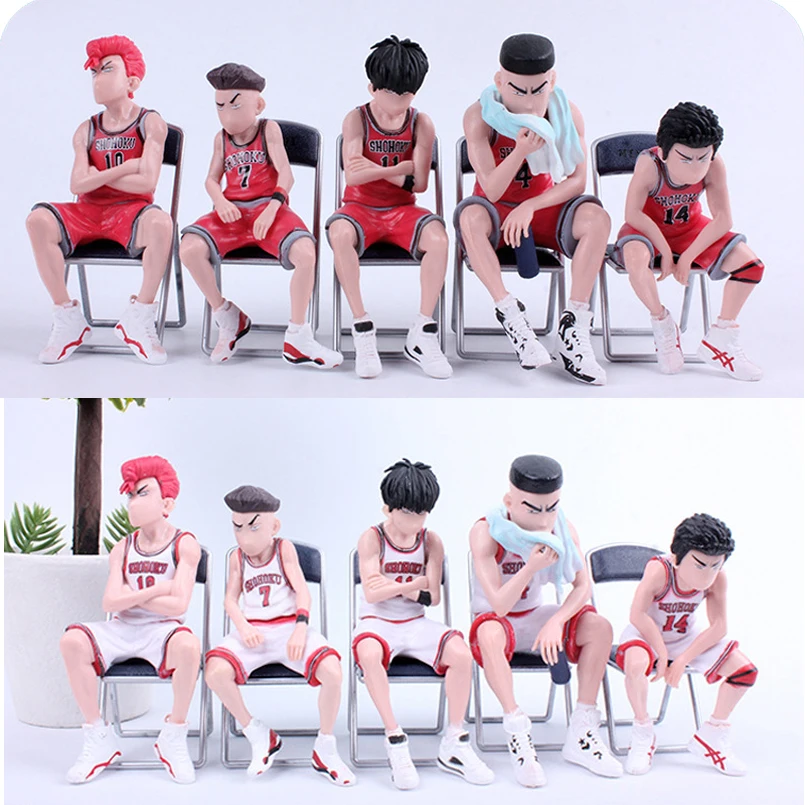 

11cm Anime SLAM DUNK Sakuragi Hanamichi PVC Action Figures Rukawa Kaede Akagi Takenori Mitsui Hisashi Collection Model Toys 5pcs