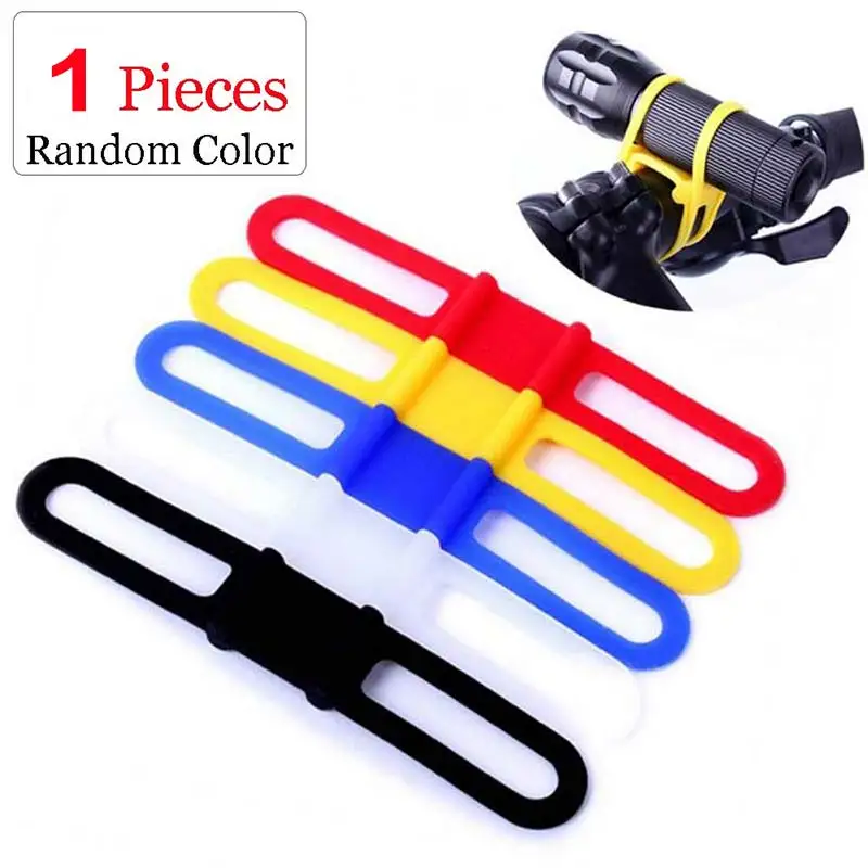 

BRELONG flashlight bicycle installation silicone strap rubber strap flashlight helmet light 5 loaded random color 1 pcs