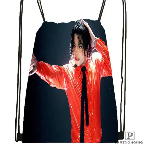 Drawstring Backpack Пользовательские Майкл-Джексон походная сумка на шнурке милый рюкзак для детей(черная спинка) 31x40 см#180612-02-20 - Цвет: Drawstring Backpack