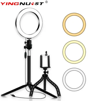Günstig Foto Studio Selfie LED Ring Licht Mit Handy Mobile Halter Für Youtube Live-Stream Make-Up Ring Lampe Handy Halter