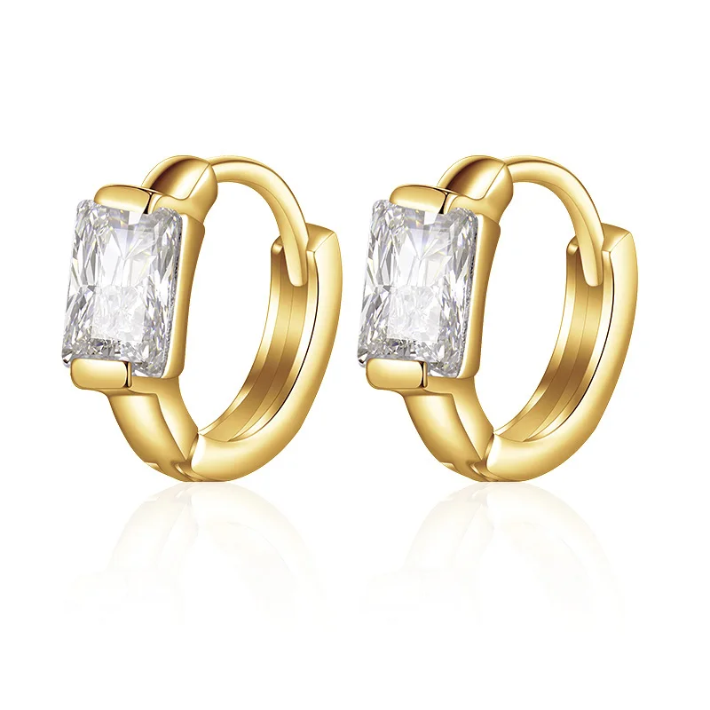 Простые серьги с цирконием кубической огранки для женщин, покрытые золотом и серебром, маленькие круглые серьги, классические ювелирные изделия, подарки для девочек