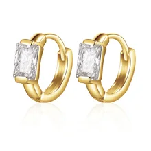 Простые серьги с цирконием кубической огранки для женщин, покрытые золотом и серебром, маленькие круглые серьги, классические ювелирные изделия, подарки для девочек