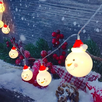 

Snowman LED String Fairy Lights Battery Powered Holiday Lighting Garland Christmas Ornament Snowman Saint New Year Ornaments