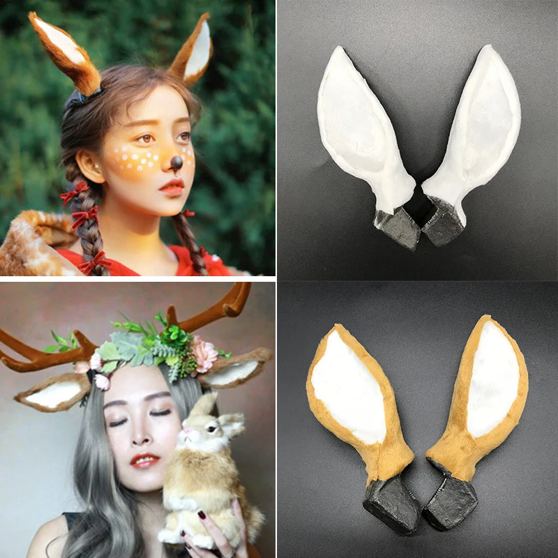 Рождественский лось уши моделирование с рогами оленя Рождество Rein с рогами оленя красивая имитация 1 пара Плюшевые пластиковые фотографии реквизит для детей