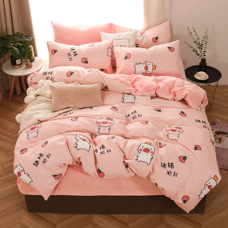 WL019 Хлопок, клубника, пододеяльник, королева, король, размер, детский мультяшный пододеяльник, постельное белье, удобное постельное белье - Цвет: WL019