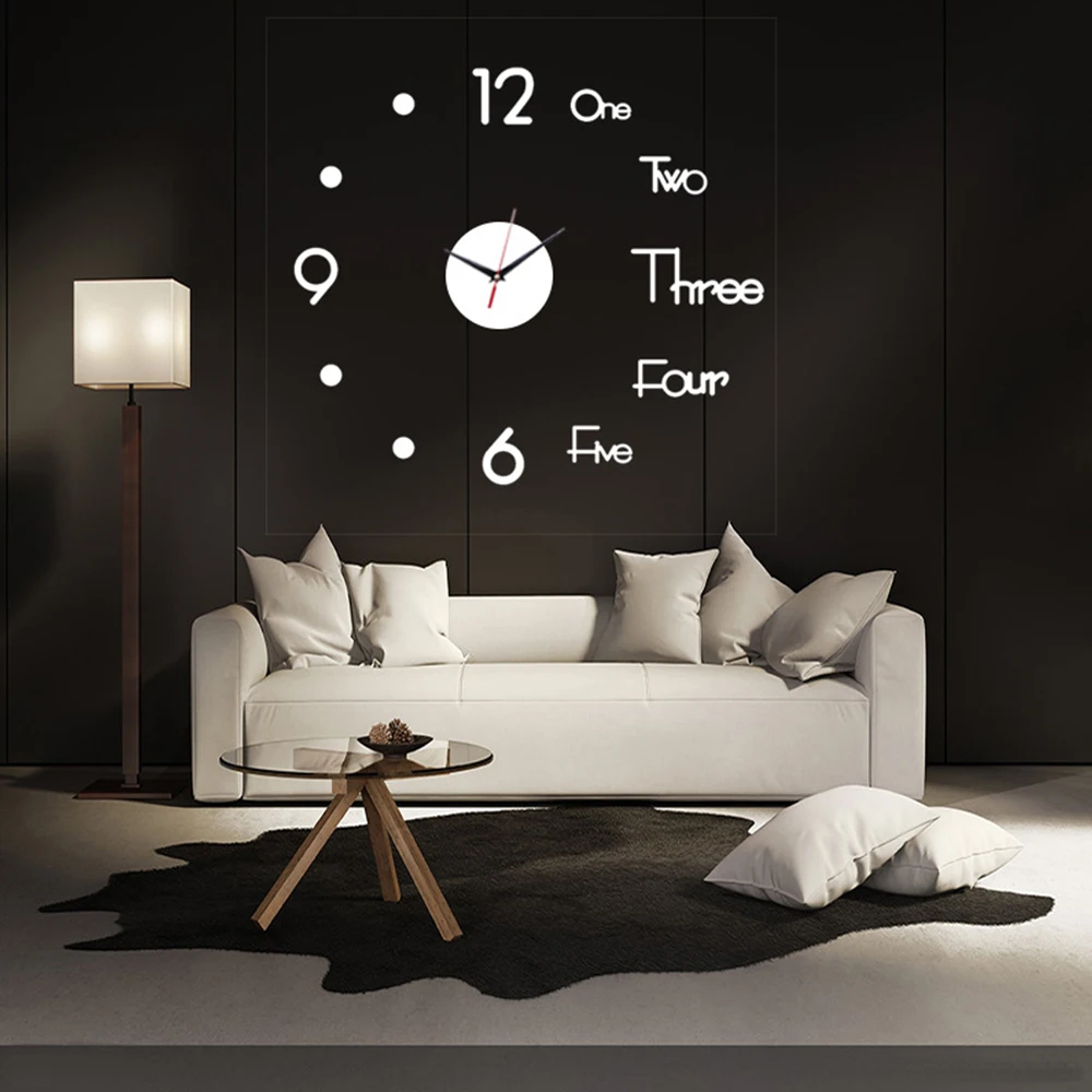 2020 DIY digital Wall Clock 3D Wall Sticker Modern Design Silent Clock Home Decor Living Room Quartz Needle Rel&oacute;gio de parede 3