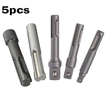 

5x1/4 3/8 1/2 SDS Plus Socket Driver Drill Bit Hex Shank Chuck Adaptor Kit