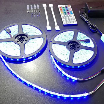 

LED Strip Light RGB 5050 Flexible Ribbon fita led light strip RGB 5M 10M Tape Diode DC 12V+ Remote Control +Adapter
