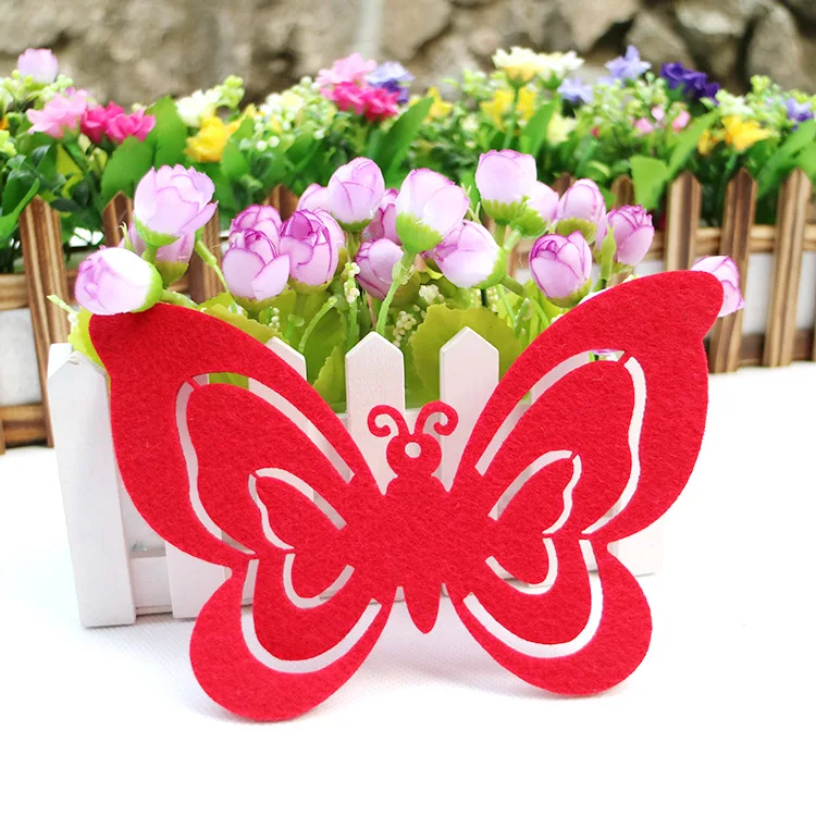 XICC Big Size Beautiful Butterfly Wall Stickers Classroom Children's Room Flower Thick Felt Fabric Pads Wedding DIY Scrapbooking
