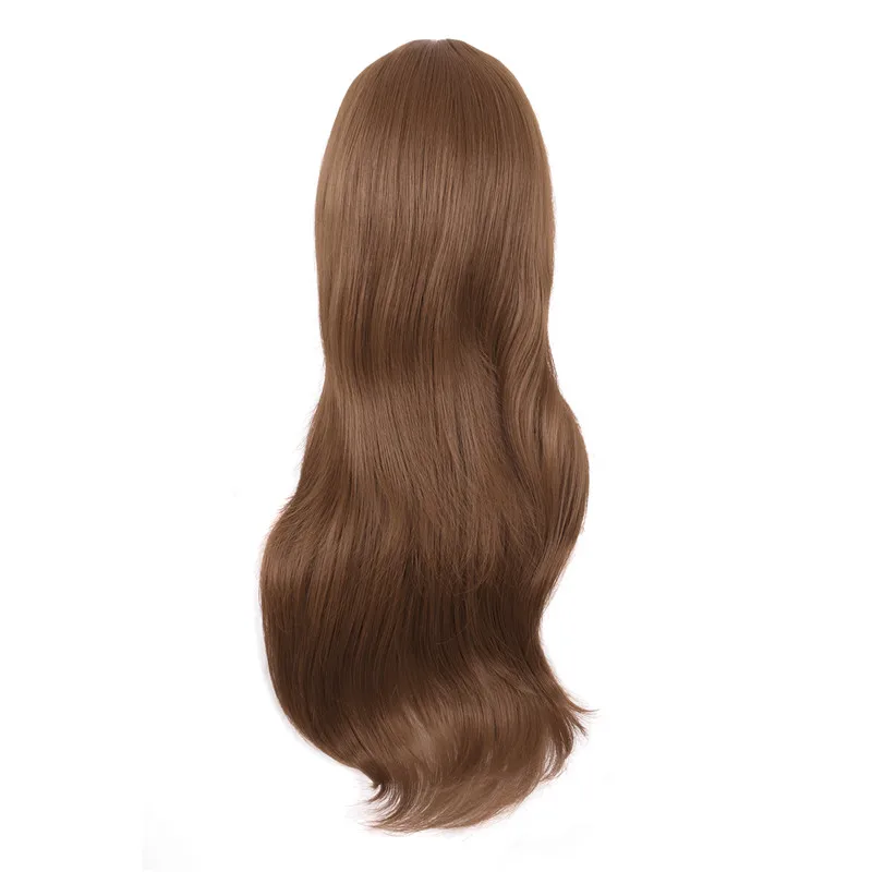 MapofBeauty 70 см длинный волнистый парик для косплея Золотой Черный Коричневый Розовый поддельные волосы прическа синтетические волосы натуральные парики для женщин - Цвет: #1