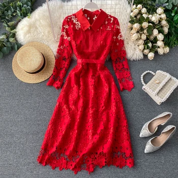 

White Lace Sexy Dress Vestidos Spring Summer Dress Women Clothes 2020 Korean Vintage Elegant Women's Dresses Ropa Mujer ZT5410