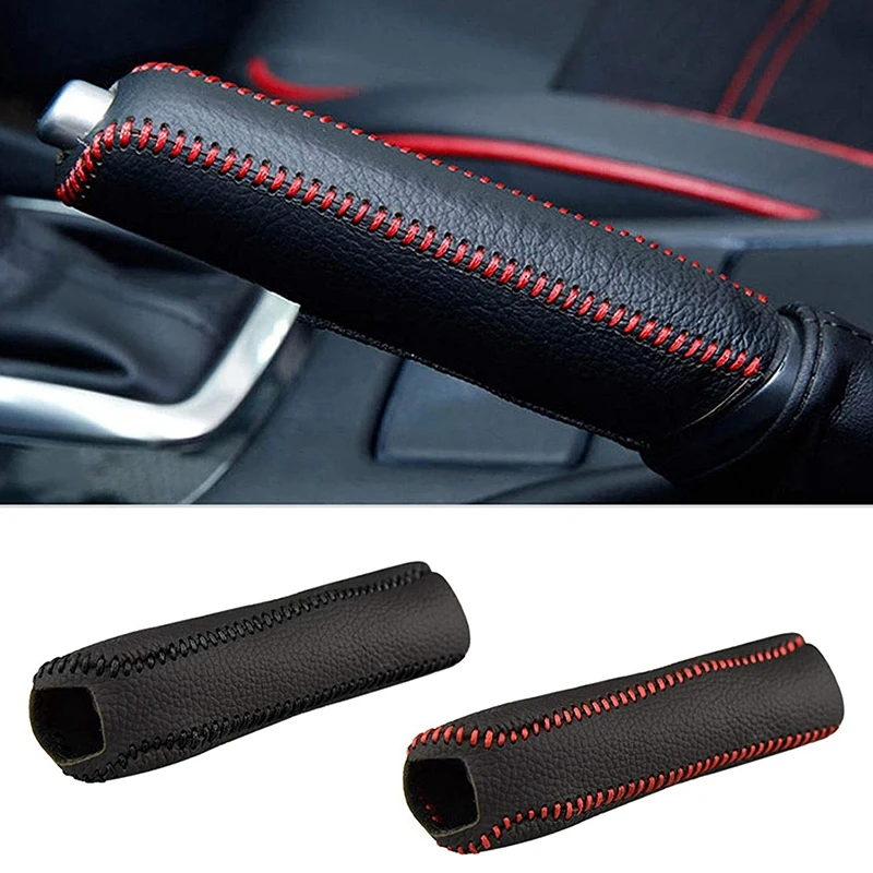 Car Leather Gear Handbrake Cover Shift Lever Cover for Kia K2 2011 2012 2013 2014 2015