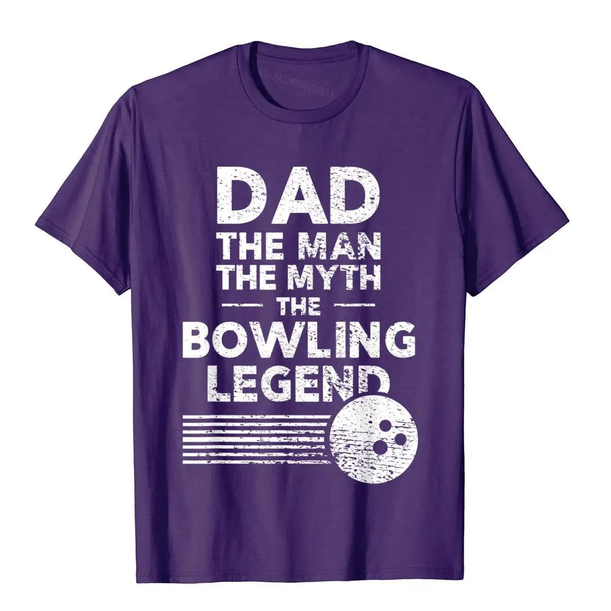Mens Funny Bowling Shirt For Dad The Man The Myth T-Shirt__B10578purple