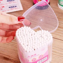 140 шт одноразовые косметические ватные палочки для наращивания ресниц индивидуальная щетка хлопок мягк тампон с коробкой в форме сердца