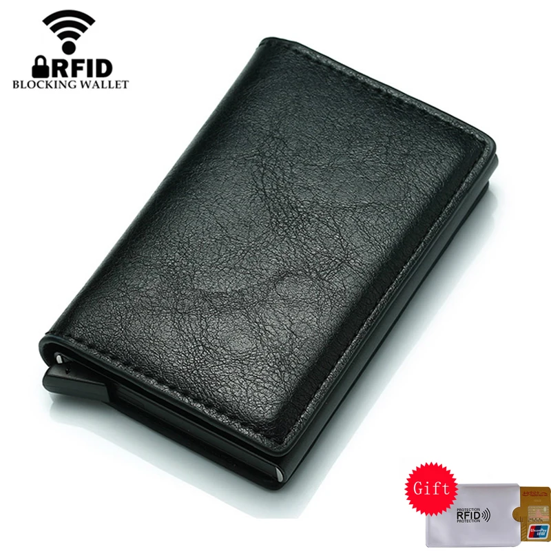 BISI GORO мужской Rfid ультратонкий держатель для карт кошелек винтажный деловой