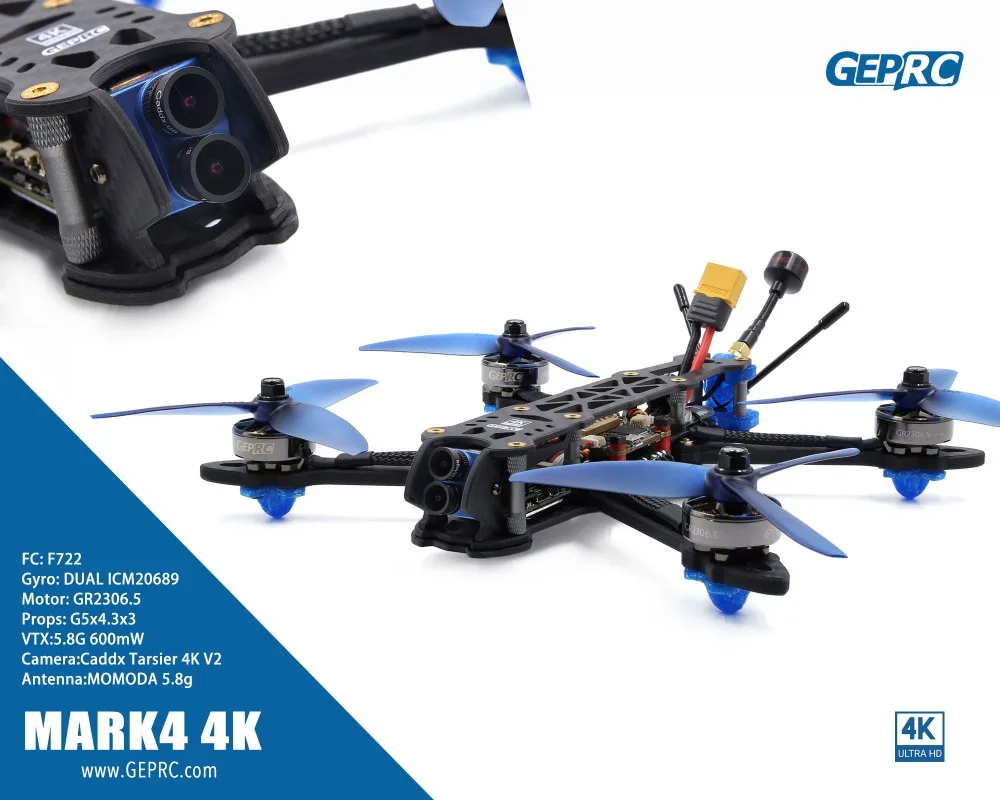 GEPRC MARK4 4K Caddx Tarsier V2 FPV камера 2306,5 бесщеточный двигатель 50A ESC для RC FPV Raing Дрон Фристайл