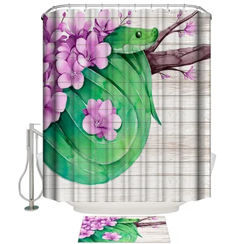 

Bathroom Curtain Wood Grain Watercolor Flower Python Shower Curtains Home Bathroom Decor Bathroom Shower Curtain Doormat Set
