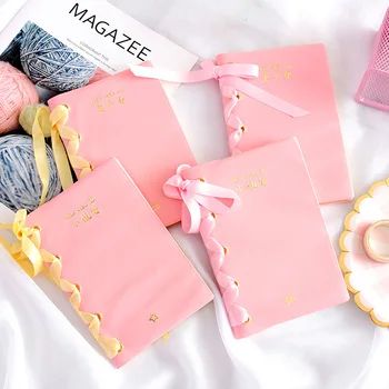 

Pink Notebook Creative Kawaii Bow Cute DIY Student Writing Diary Bullet Journal Book Planner School Supplies Stationery