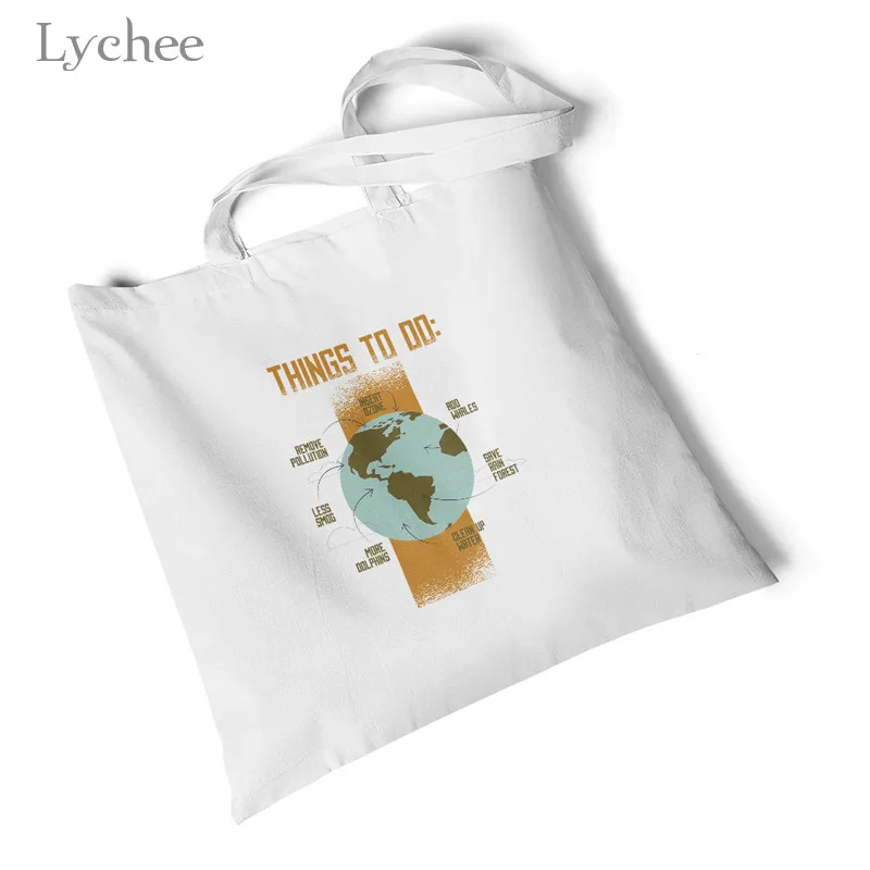 Lychee Harajuku экологические сумки для покупок Женская парусиновая сумка с буквенным принтом повседневные студенческие сумочки пляжные оригинальные сумки через плечо