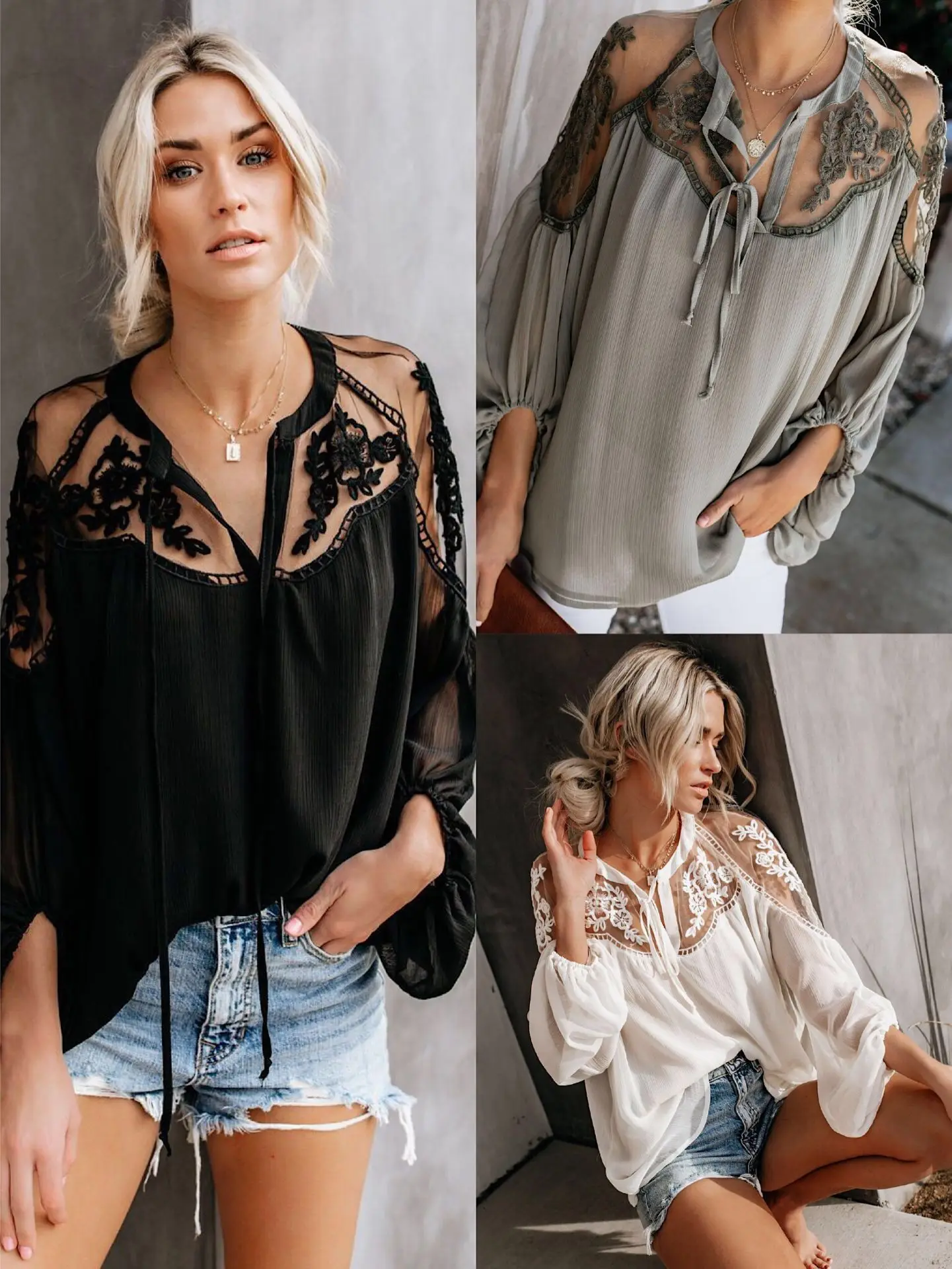 

New Solid Color Chiffon Blouse Women's European and American-Style Plus-SIZED Loose-Fit Slimming Versatile Shirt