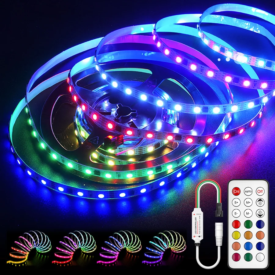 RGB-LED-Strip-Lights-Individually-Addressable-Smart-WS2811-SMD-Dream-color-Flexible-Ribbon-RGB-LED-Light