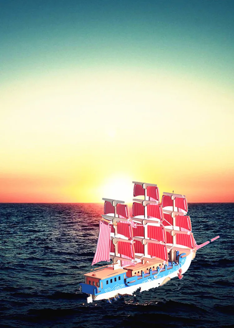 Западные Sailing Puzzle 3d diy стерео горячие деревянные пазлы головоломка имитация дерева sail модель якорь корабля лодка игрушка для детей подарок