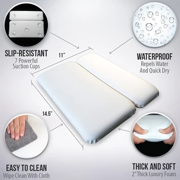 

Luxury Home Bath Tub Pillow 3D PU With Suction Cup Bath Pillow Foam Spa Head Pillow Hogar Bath Room Pillows Bathroom Accessories