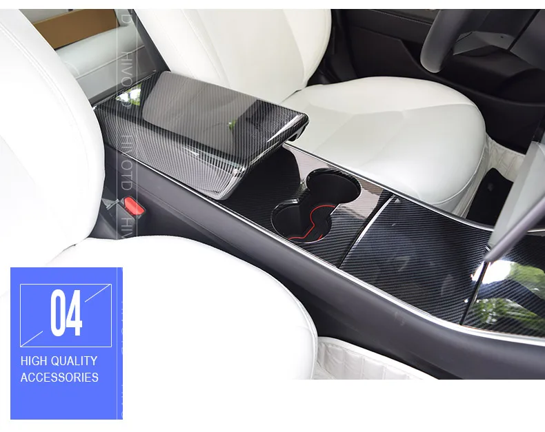 Hivotd для Tesla модель 3 автомобильные аксессуары центральная консоль подлокотник коробка панель Защитная крышка ABS углеродное волокно внутренние молдинги,автотовары аксессуары для авто