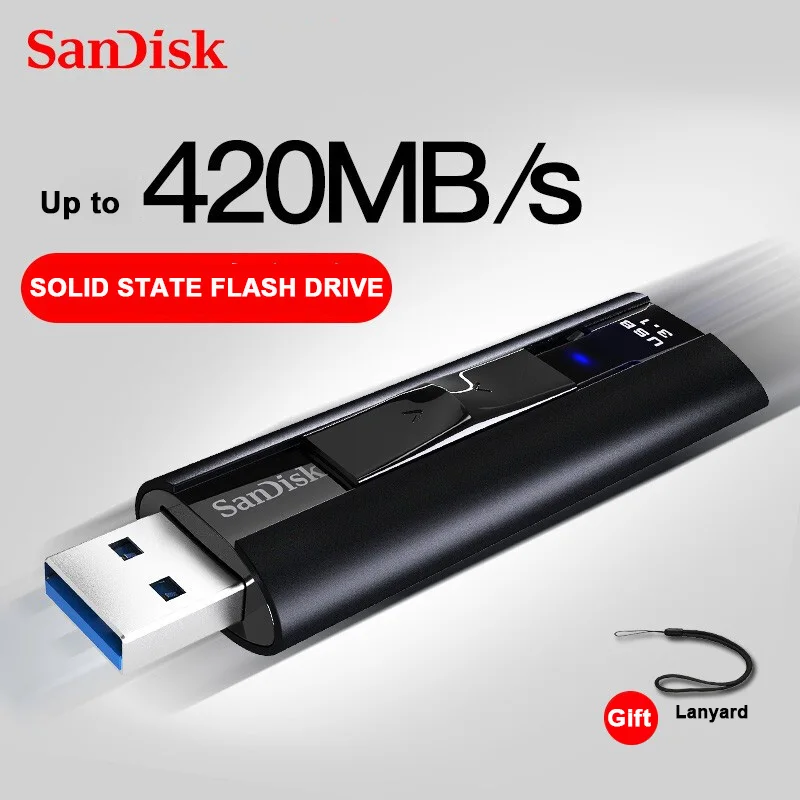 USB 3.2 velocidad de lectura hasta 420 MB/s Memoria Flash SanDisk Extreme PRO 1 TB de escritura hasta 380 MB/s 
