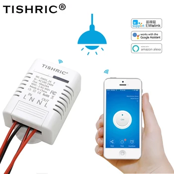 

TISHRIC 16A Basic Wifi Smart Switch Smart Home Automation interruttore Wifi Wireless Remote Module App eWelink