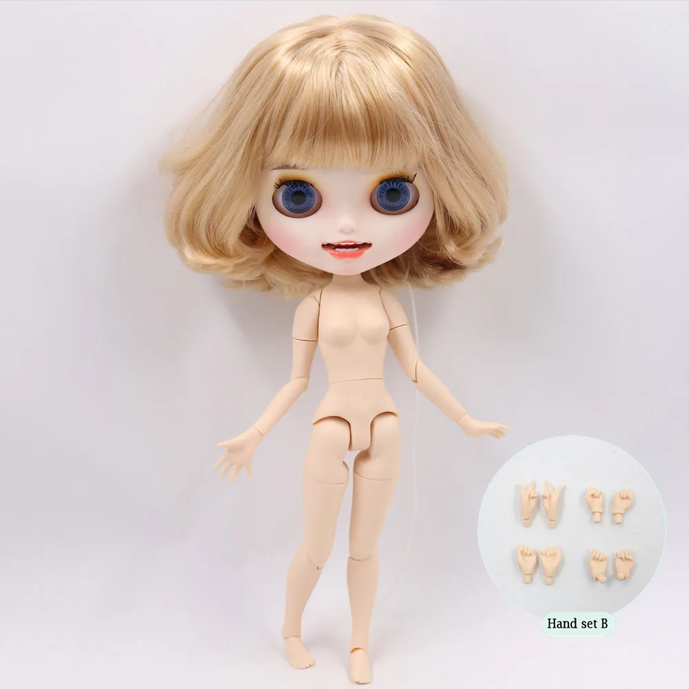 Ледяной обнаженный Blyth кукла No. BL3715/2240 медовый каштановый волос резные губы открытый рот матовые индивидуальные лица соединение тела 1/6 bjd - Цвет: like the picture